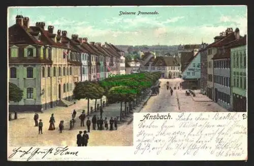 143904 AK Ansbach 1901 Steinerne Promenade