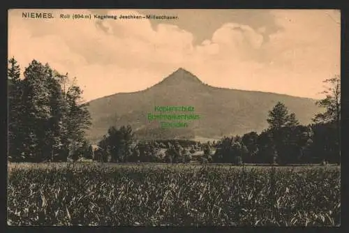 144183 AK Mimon Niemes Okres Ceska Lipa b Liberec Kegelweg Jeschken Milleschauer