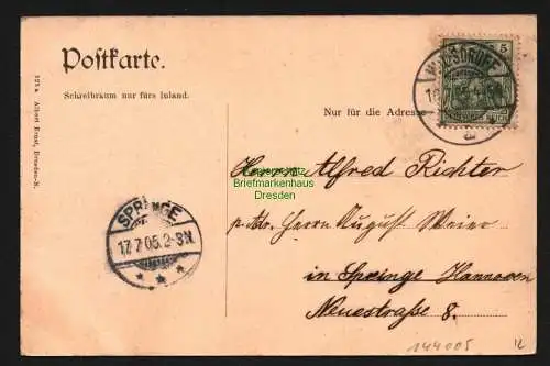 144005 AK Dresden Plauenscher Grund 1905 König Albert Denkmal auf dem Windberg