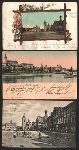 144172 3 AK Litomerice Leitmeritz 1906 Stadtplatz 1915