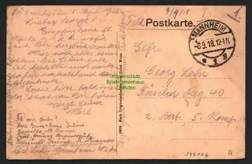 144106 AK Rhenania Mannheim Lagerhaus Spedition im Hafen Feldpost 1918
