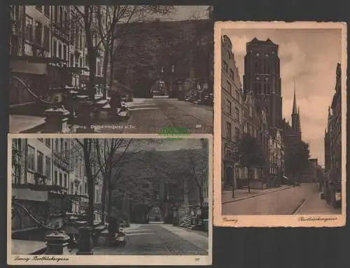 144924 3 AK Danzig um 1920 1940 Brotbänkengasse und Tor Brodbänkengasse