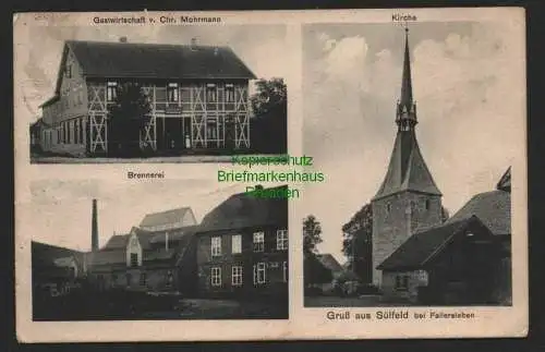 145415 AK Sülfeld Fallersleben Wolfsburg Gastwirtschaft Brennerei Kirche 1911