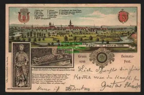 145252 AK Pegau Heimatfest 1903 Historische Ansicht anno 1628