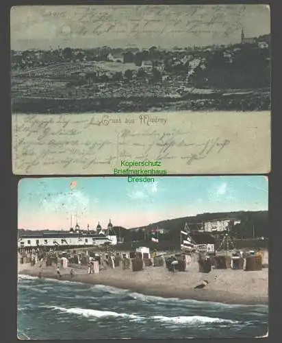 146084 2 AK Miedzyzdroje Misdroy Stand 1914 Hinterland mit Kirche 1900