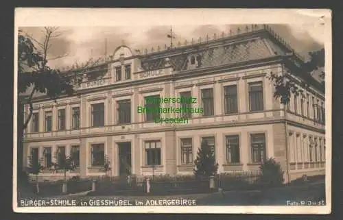 145983 AK Giesshübel Adlergebirge Fotokarte Bürgerschule 1930 Olesnice