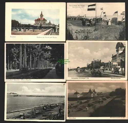 146502 6 AK Ostseebad Arendsee Strandleben 1911 Strandpromenade 1928 Kurhaus