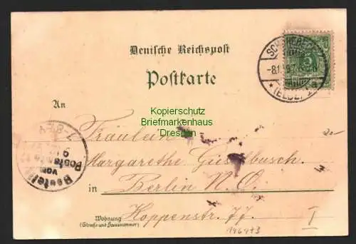 146473 AK Litho Schönebeck a. Elbe Denkmal Rathaus Bahnhof Markt 1897