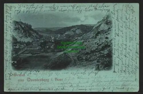 146324 AK Questenberg Südharz Mondscheinkarte 1901 Harz