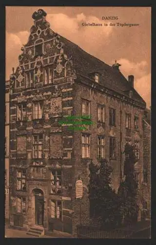 147190 AK Danzig um 1910 Giebelhaus in dr Töpfergasse