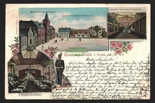 146891 AK Oelsnitz im Erzgebirge 1905 Hotel Restaurant Ratskeller Warenhaus