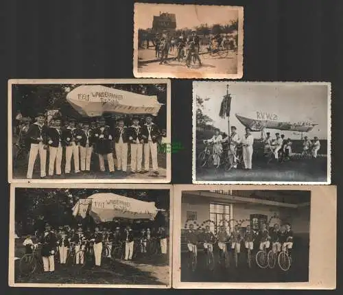 146903 3 AK Fotokarten Dresden Kaditz Sport Turner Turnverein 1921 + 2 F um 1935