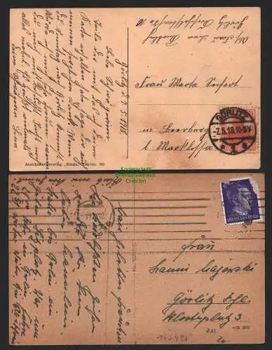 147497 2 AK Görlitz Altstadt Neisse 1918 Neissebrücke 1944