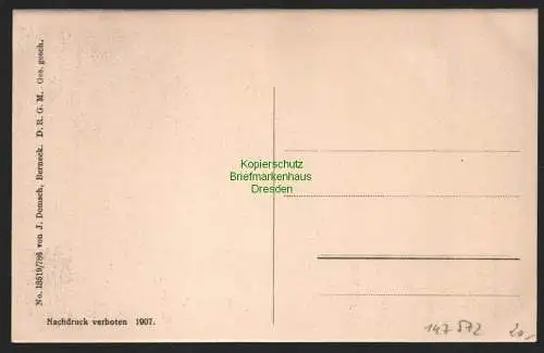 147572 AK Berneck 1907 Passepartout Kind Wanderstock Wanderer