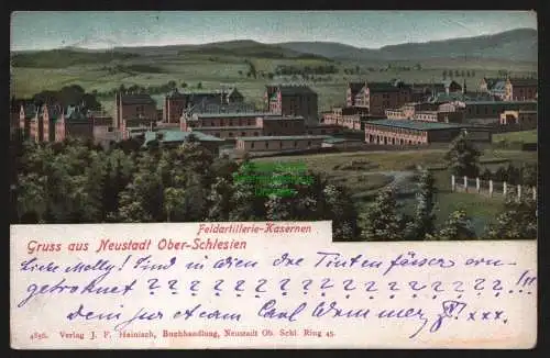 147907 AK Neustadt Oberschlesien 1903 Feldartillerie Kasernen