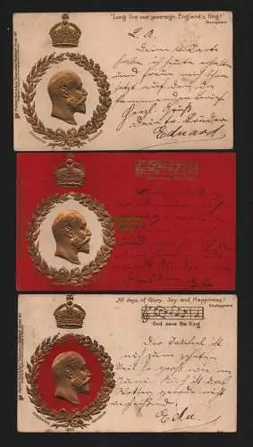 148393 3 AK Großbritannien 1902 Prägekarte God save the King