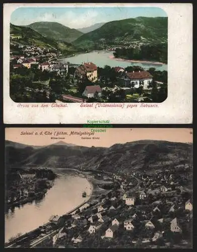 149320 2 AK Dolni Zalezly Salesel an der Elbe 1905 1914 Villencolonie Sebusein