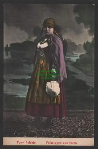 149171 AK Volkstypen aus Polen 1915 Frau in Tracht Feldpost Feldpoststation  73