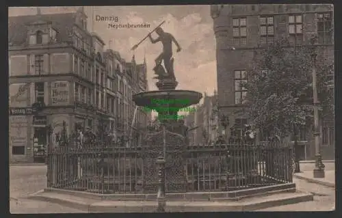 149201 AK Danzig Heubude Neptunbrunnen 1916 Feldpost Landsturm Infanterie