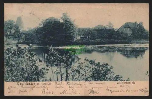 149458 AK Neukloster in Hannover Mühlenteich Kurhotel Paterborn 1907 Perfin