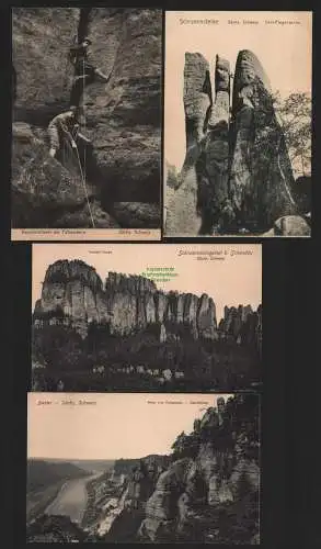 149575 11 AK  Sächsische Schweiz Kaminkleterei Falkenstein Schrammsteingebiet