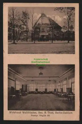 149738 AK Berlin Dahlem um 1930 Wirtshaus Waldfrieden