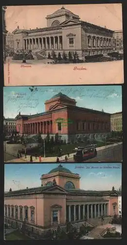 150297 3 AK Breslau 1898 Museum 1915 Museum der bildenden Künste 1918
