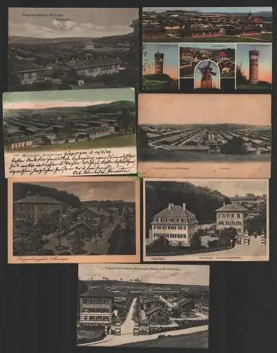 150084 7 AK Truppenübungsplatz Münsingen Totalansicht Barackenlager 1909 Turm