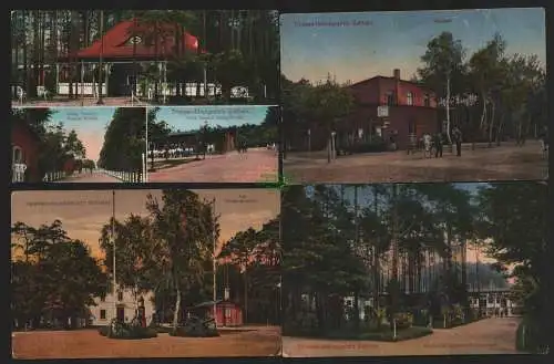 150480 4 AK Truppenübungsplatz Zeithain Postamt 1917 Kantine Denkmalsplatz 1915