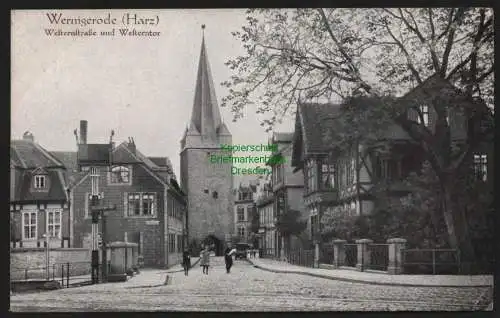 150771 AK Wernigerode Harz Westernstraße mit Westerntor um 1910