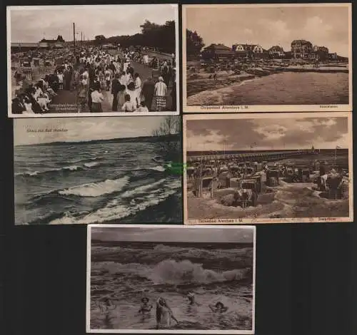 151042 5 AK Ostseebad Arendsee i. M. Strandleben 1929 Seebrücke 1932 See 1912