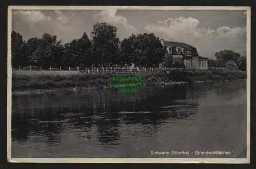 150896 AK Schwerin Warthe Skwierzyna  Strandschlösschen 1941 Feldpost