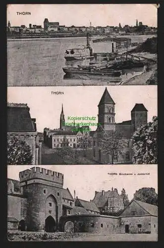 150899 AK Thorn Torun 1918 Brückentor Junkerhof Feldpost