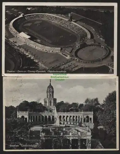 151341 2 AK Breslau Fotokarte Hermann Göhring Sportfeld Schlesierkampfbahn 1938