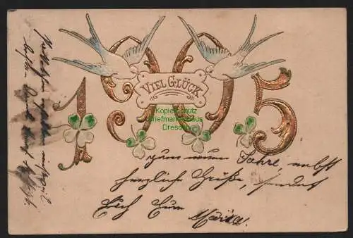 151213 AK Plauen Vogtland 1905 Viel Glück im Neuen Jahr