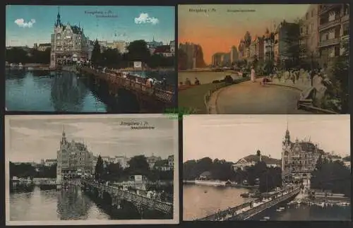 151267 4 AK Königsberg i. Pr. Kaliningrad Schlossteichpromenade 1908 Brücke zum