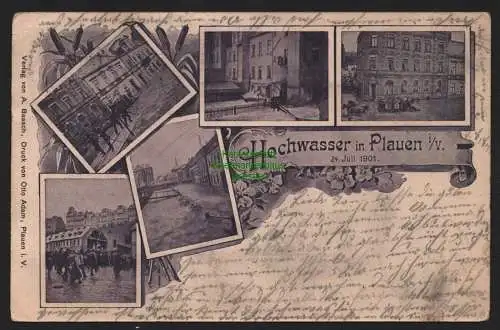 151202 AK Hochwasser in Plauen i. V. 1901