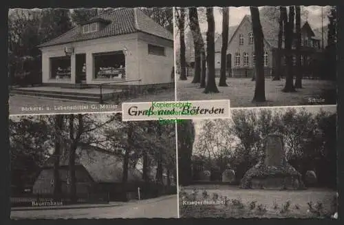 151541 AK Bötersen Sottrum  Kr. Rotenburg Wümme um 1960 Bäckerei Schule