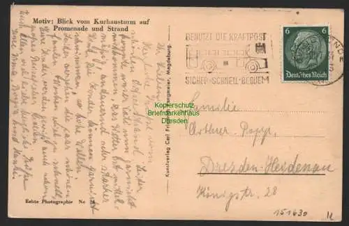 151630 AK Aus deutschen Landen Ostseebad Swinemünde 1934 Promenade und Strand