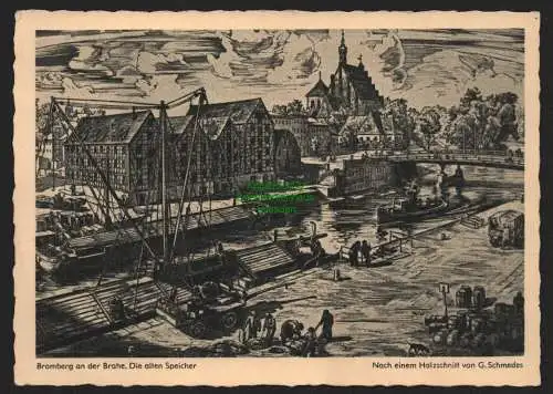 151778 AK Bromberg an der Brahe Die alten Speicher um 1960 Bydgoszcz
