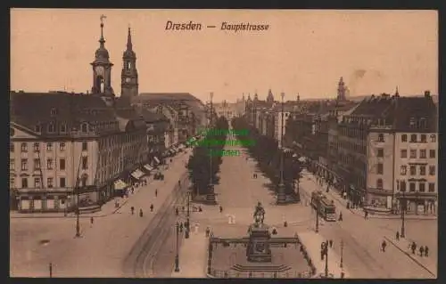 151742 AK Dresden Neustadt Hauptstraße um 1910 Sichtachse zum Albertplatz