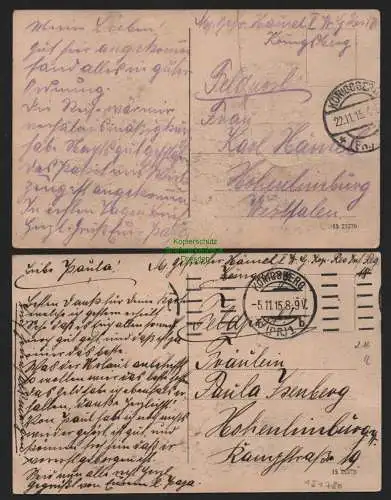 151780 2 AK Königsberg i. Pr. Hafen Hundegatt 1915 Feldpost Universität