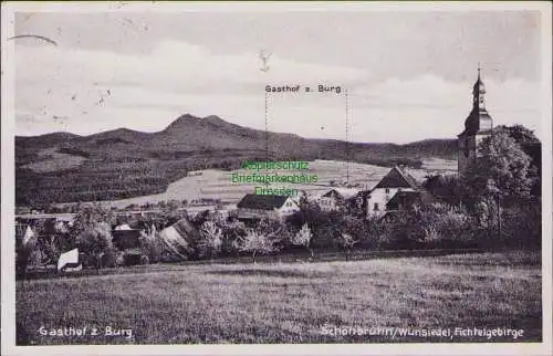 152485 AK Schönbrunn Wunsiedel Fichtelgebirge 1934 Gasthof zur Burg
