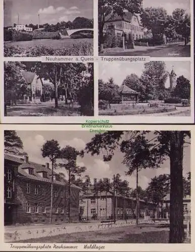 153219 2 AK Truppenübungsplatz Neuhammer am Quais 1942 Hotel Kaiserhof Postamt