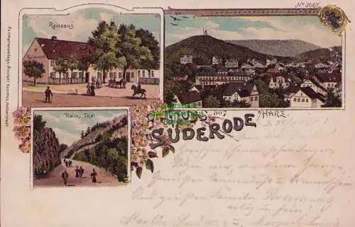 153401 AK Suderode Wülperode Osterwieck Harz Litho 1901 Reissaus Kaltes Tal