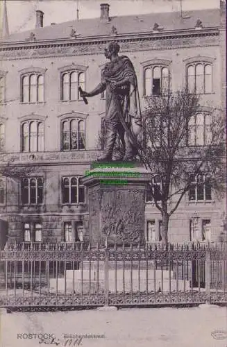 153842 AK ROSTOCK um 1910 Blücherdenkmal