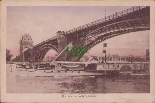 153993 AK Worms Rheinbrücke 1919
