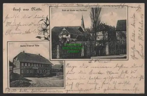 154008 AK Nette Bockenem 1906 Gasthof Fr. Tölke Dreifaltigkeitskirche Pfarrhaus