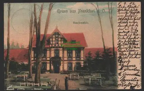 154121 AK Frankfurt Oder 1902 Buschmühle Gasthaus Restaurant