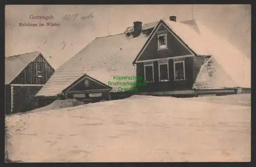 154040 AK Gottesgab um 1910 Malzhaus im Winter